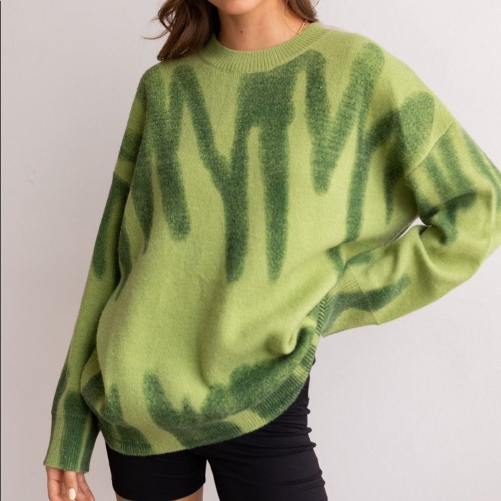 Spray Print Sweater  